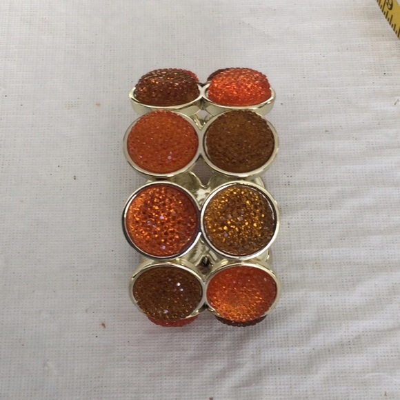 Chic Gold and Orange Women's Bracelet - Picture 4 of 4